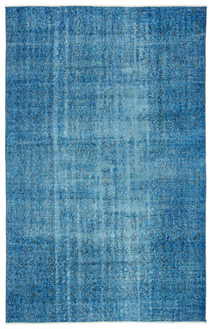 Turquoise  Over Dyed Vintage Rug 5'8'' x 9'0'' ft 173 x 275 cm