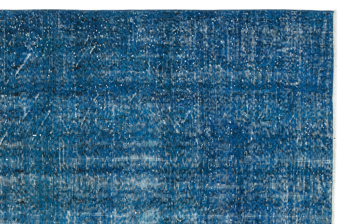 Turquoise  Over Dyed Vintage Rug 5&#39;3&#39;&#39; x 9&#39;1&#39;&#39; ft 161 x 277 cm