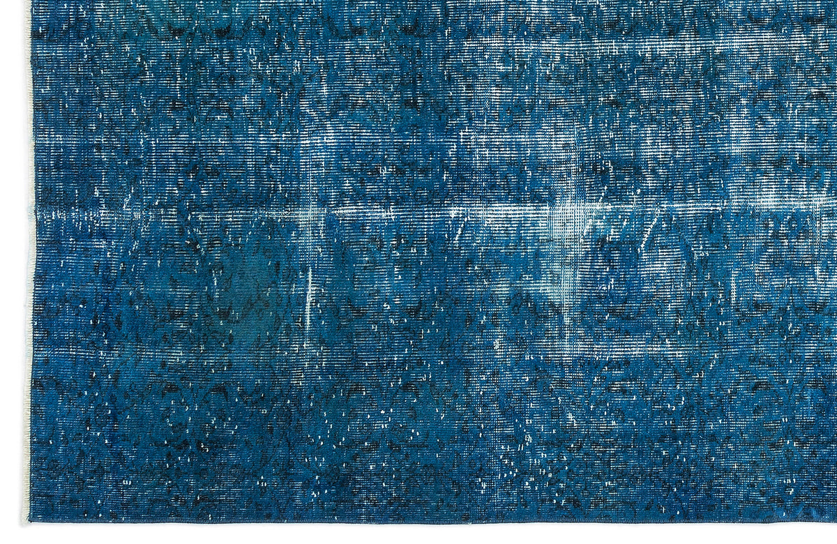 Turquoise  Over Dyed Vintage Rug 5&#39;3&#39;&#39; x 9&#39;1&#39;&#39; ft 161 x 277 cm
