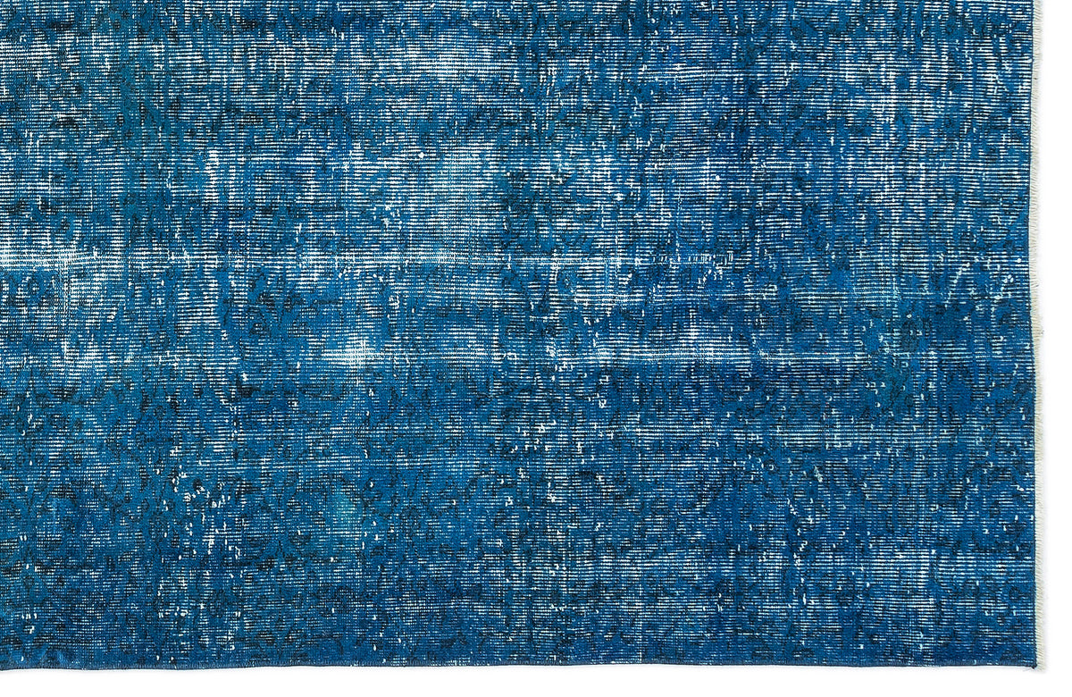 Turquoise  Over Dyed Vintage Rug 5&#39;3&#39;&#39; x 9&#39;1&#39;&#39; ft 161 x 277 cm