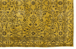 Yellow Over Dyed Vintage Rug 5'9'' x 9'4'' ft 176 x 284 cm