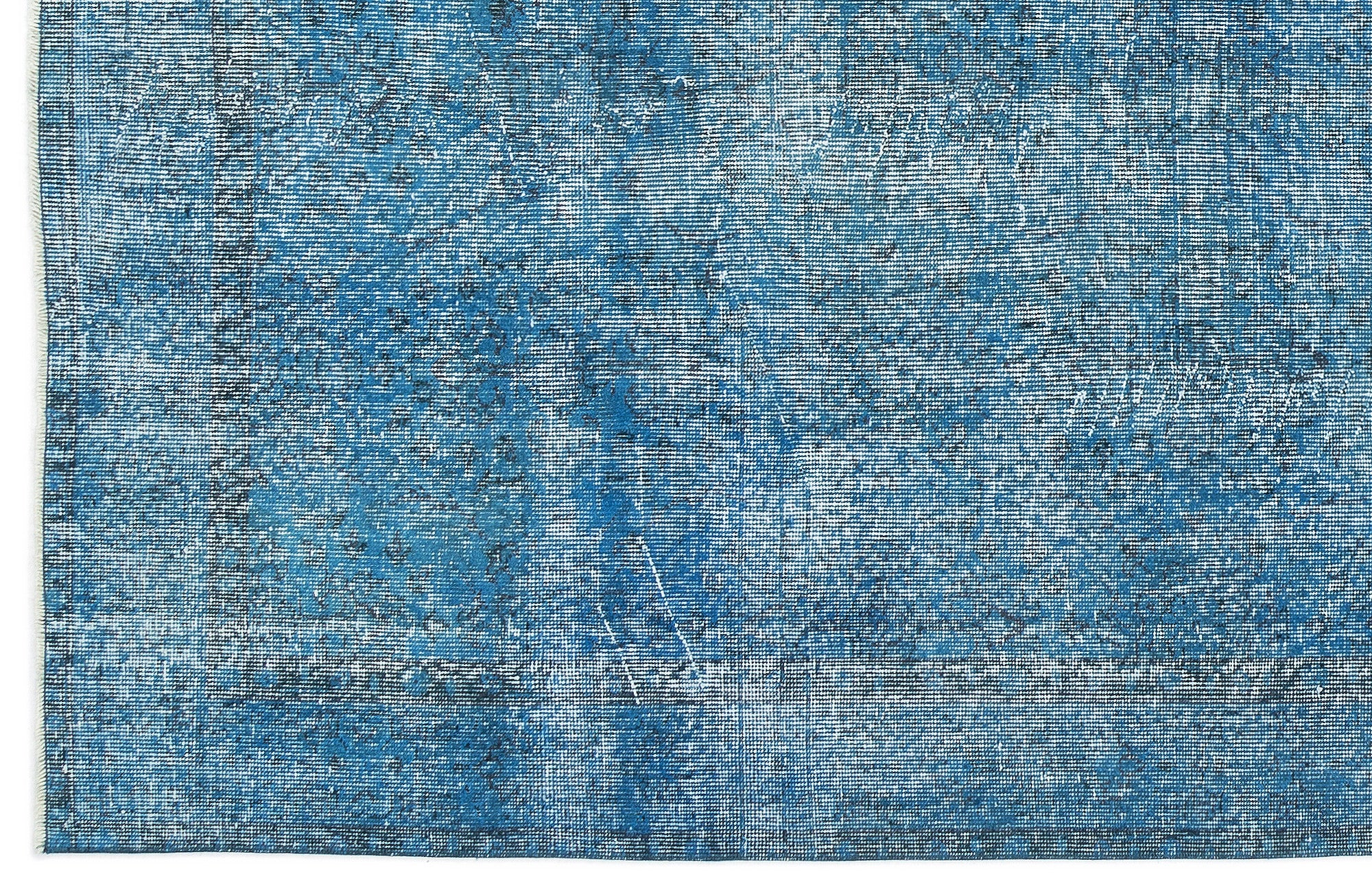 Turquoise  Over Dyed Vintage Rug 5'5'' x 9'3'' ft 165 x 283 cm