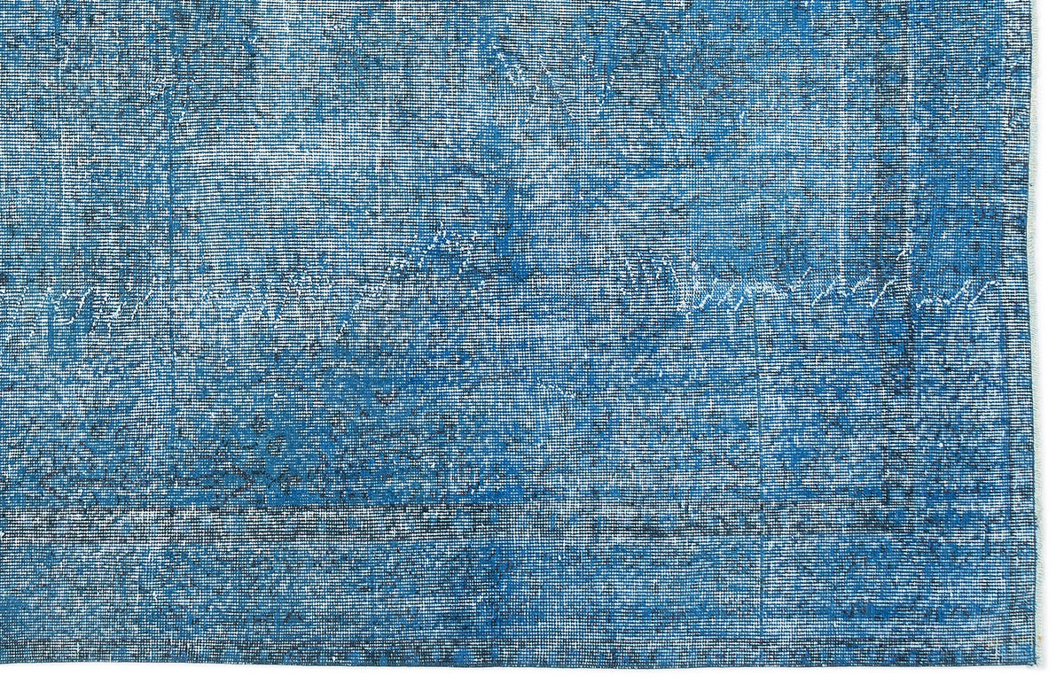 Turquoise  Over Dyed Vintage Rug 5&#39;5&#39;&#39; x 9&#39;3&#39;&#39; ft 165 x 283 cm