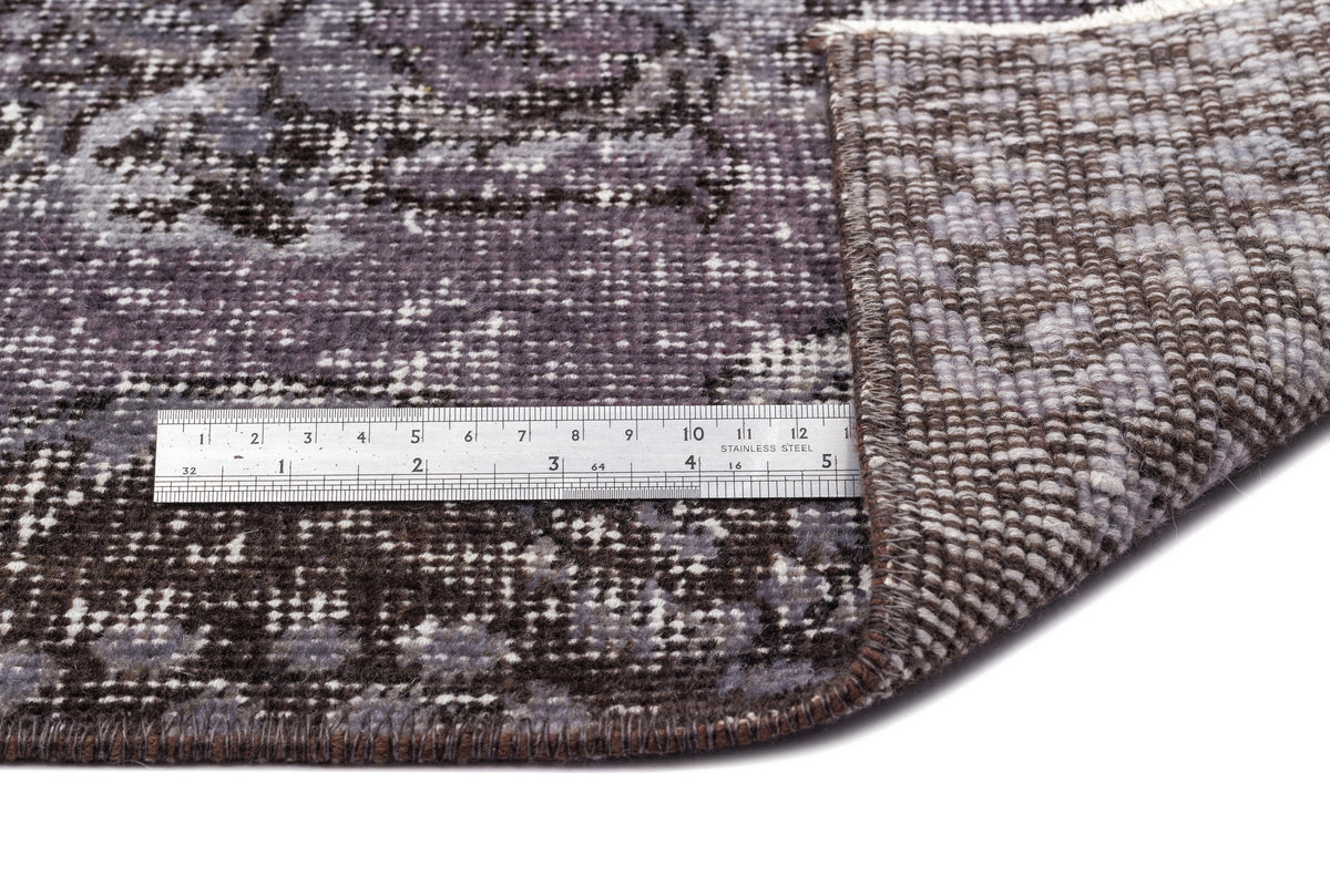 Gray Over Dyed Vintage Rug 3&#39;10&#39;&#39; x 6&#39;11&#39;&#39; ft 116 x 212 cm