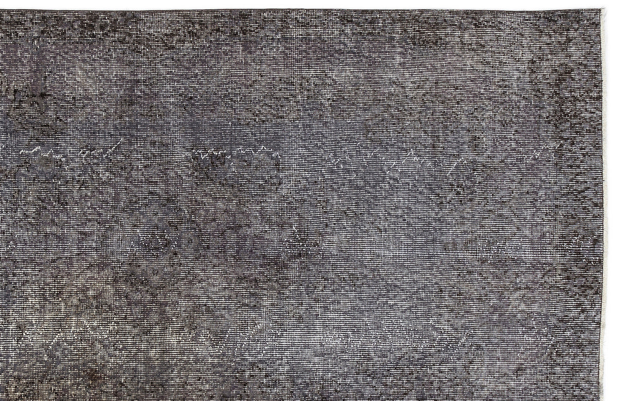 Gray Over Dyed Vintage Rug 3&#39;10&#39;&#39; x 6&#39;11&#39;&#39; ft 116 x 212 cm