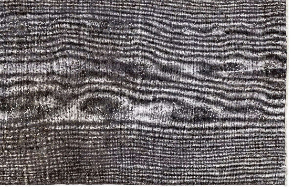 Gray Over Dyed Vintage Rug 3&#39;10&#39;&#39; x 6&#39;11&#39;&#39; ft 116 x 212 cm