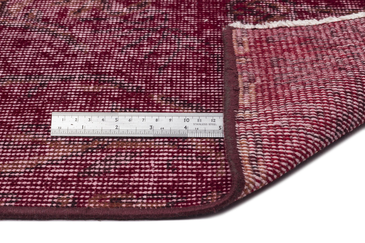 Red Over Dyed Vintage Rug 5&#39;10&#39;&#39; x 9&#39;2&#39;&#39; ft 178 x 279 cm
