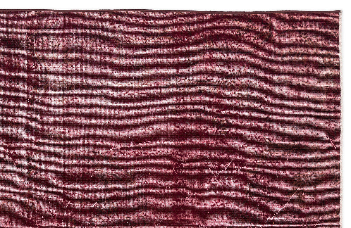 Red Over Dyed Vintage Rug 5&#39;10&#39;&#39; x 9&#39;2&#39;&#39; ft 178 x 279 cm