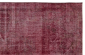 Red Over Dyed Vintage Rug 5'10'' x 9'2'' ft 178 x 279 cm