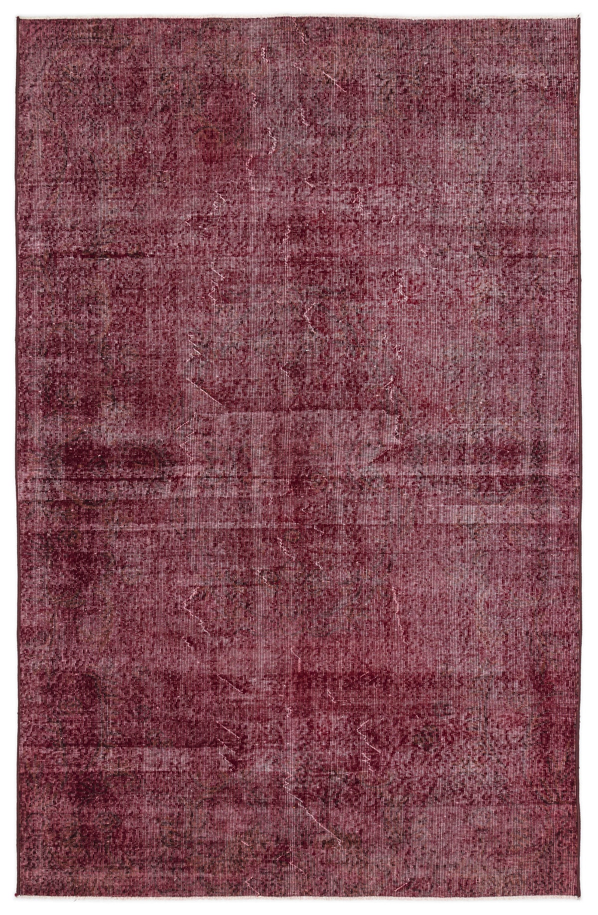 Red Over Dyed Vintage Rug 5&#39;10&#39;&#39; x 9&#39;2&#39;&#39; ft 178 x 279 cm