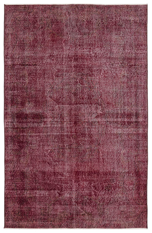 Red Over Dyed Vintage Rug 5'10'' x 9'2'' ft 178 x 279 cm