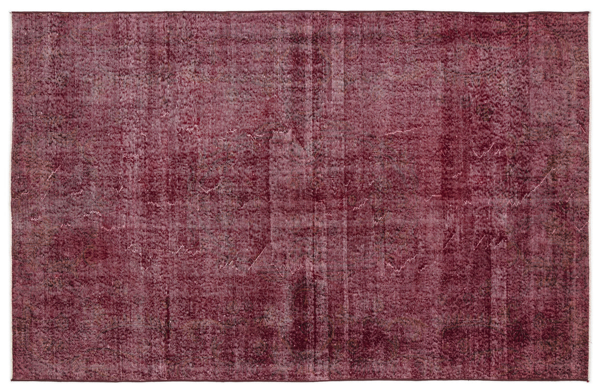 Red Over Dyed Vintage Rug 5&#39;10&#39;&#39; x 9&#39;2&#39;&#39; ft 178 x 279 cm