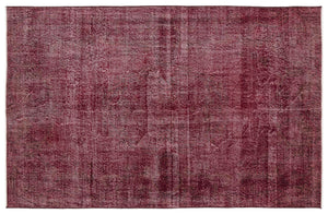 Red Over Dyed Vintage Rug 5'10'' x 9'2'' ft 178 x 279 cm