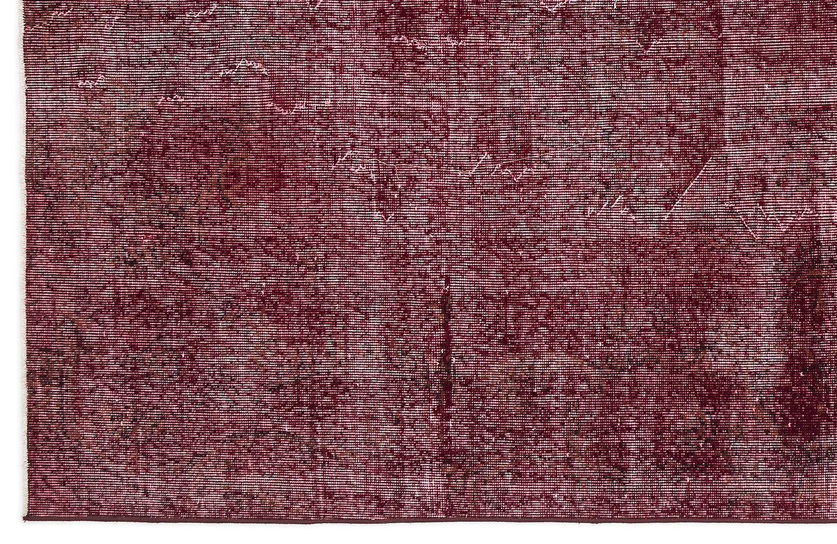 Red Over Dyed Vintage Rug 5&#39;10&#39;&#39; x 9&#39;2&#39;&#39; ft 178 x 279 cm