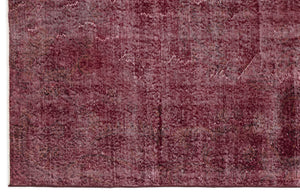 Red Over Dyed Vintage Rug 5'10'' x 9'2'' ft 178 x 279 cm