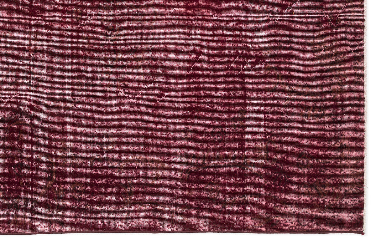 Red Over Dyed Vintage Rug 5&#39;10&#39;&#39; x 9&#39;2&#39;&#39; ft 178 x 279 cm