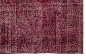 Red Over Dyed Vintage Rug 5'10'' x 9'2'' ft 178 x 279 cm