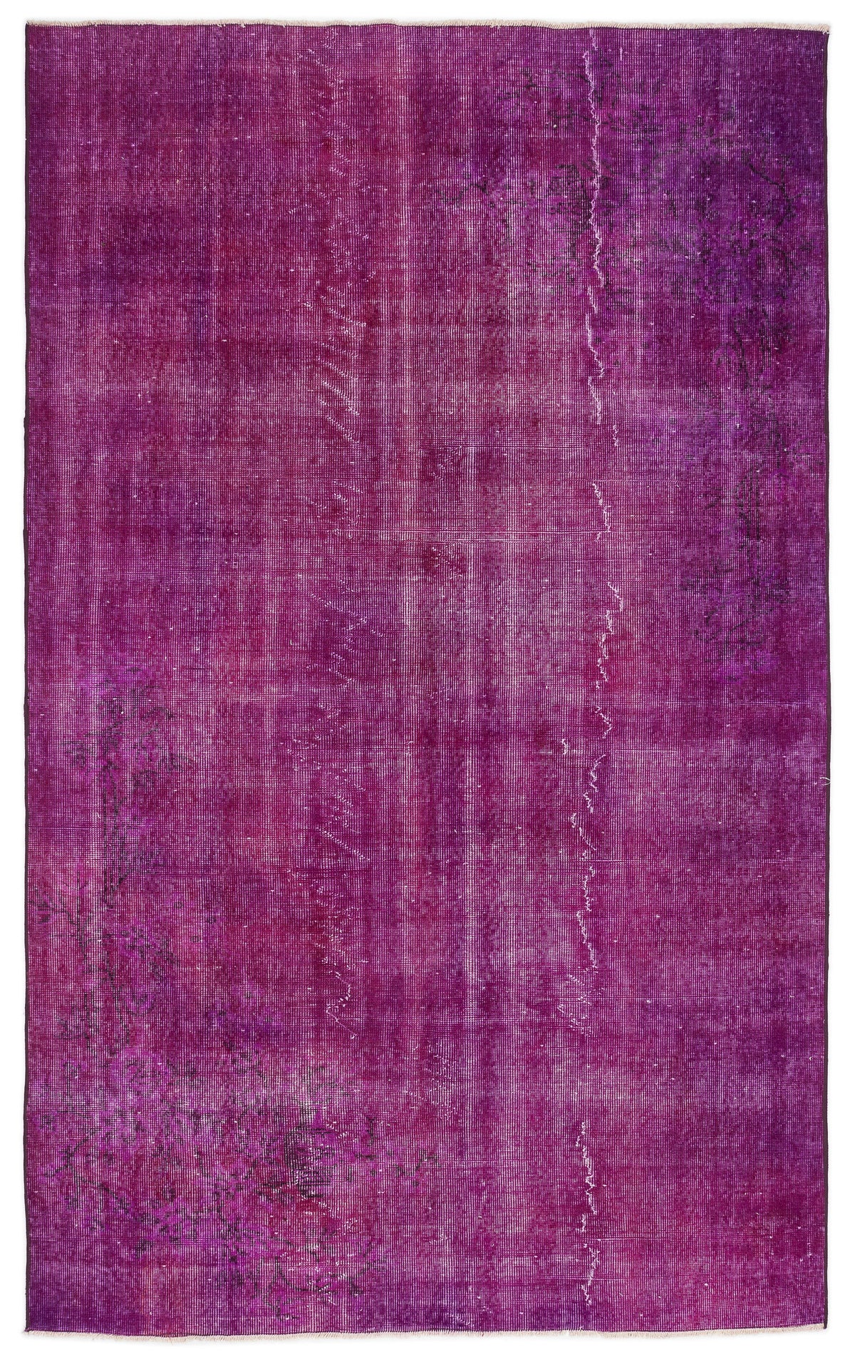 Fuchsia Over Dyed Vintage Rug 5&#39;9&#39;&#39; x 9&#39;3&#39;&#39; ft 174 x 283 cm