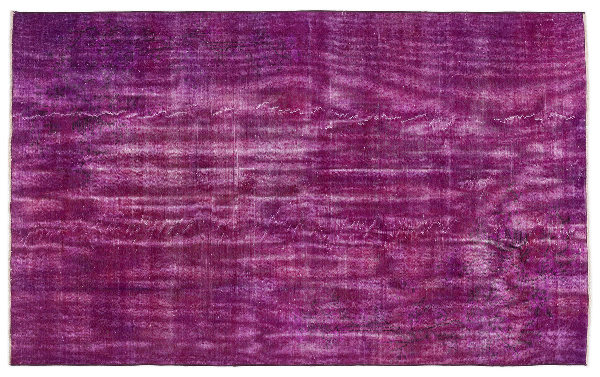 Fuchsia Over Dyed Vintage Rug 5&#39;9&#39;&#39; x 9&#39;3&#39;&#39; ft 174 x 283 cm