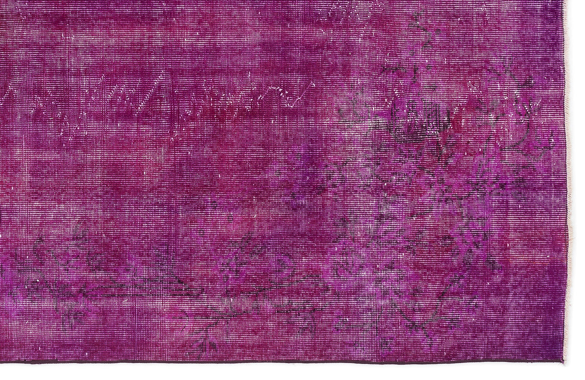 Fuchsia Over Dyed Vintage Rug 5&#39;9&#39;&#39; x 9&#39;3&#39;&#39; ft 174 x 283 cm