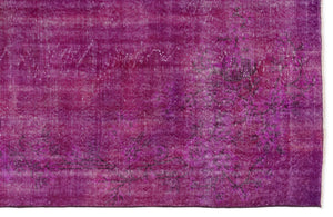 Fuchsia Over Dyed Vintage Rug 5'9'' x 9'3'' ft 174 x 283 cm