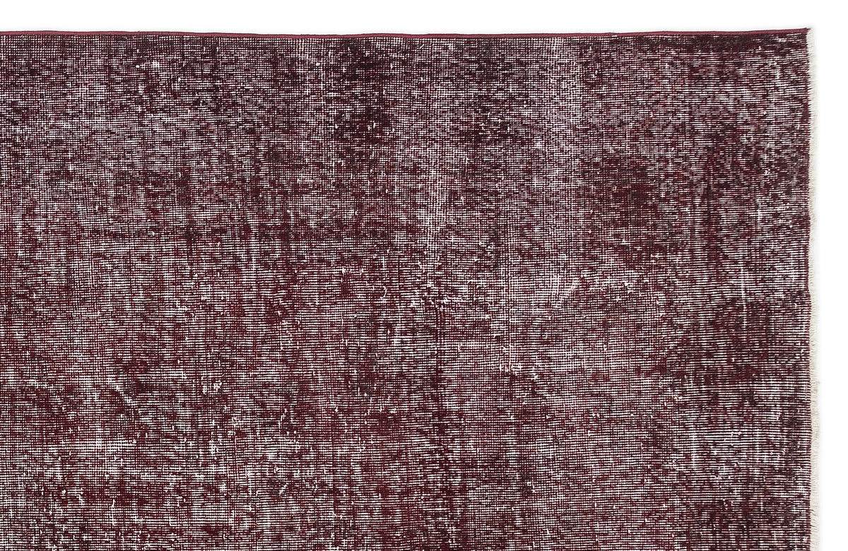 Red Over Dyed Vintage Rug 6&#39;9&#39;&#39; x 10&#39;6&#39;&#39; ft 205 x 321 cm