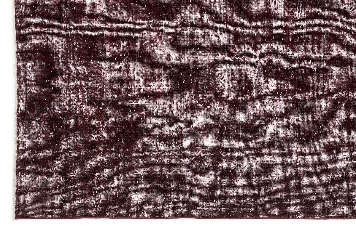 Red Over Dyed Vintage Rug 6&#39;9&#39;&#39; x 10&#39;6&#39;&#39; ft 205 x 321 cm