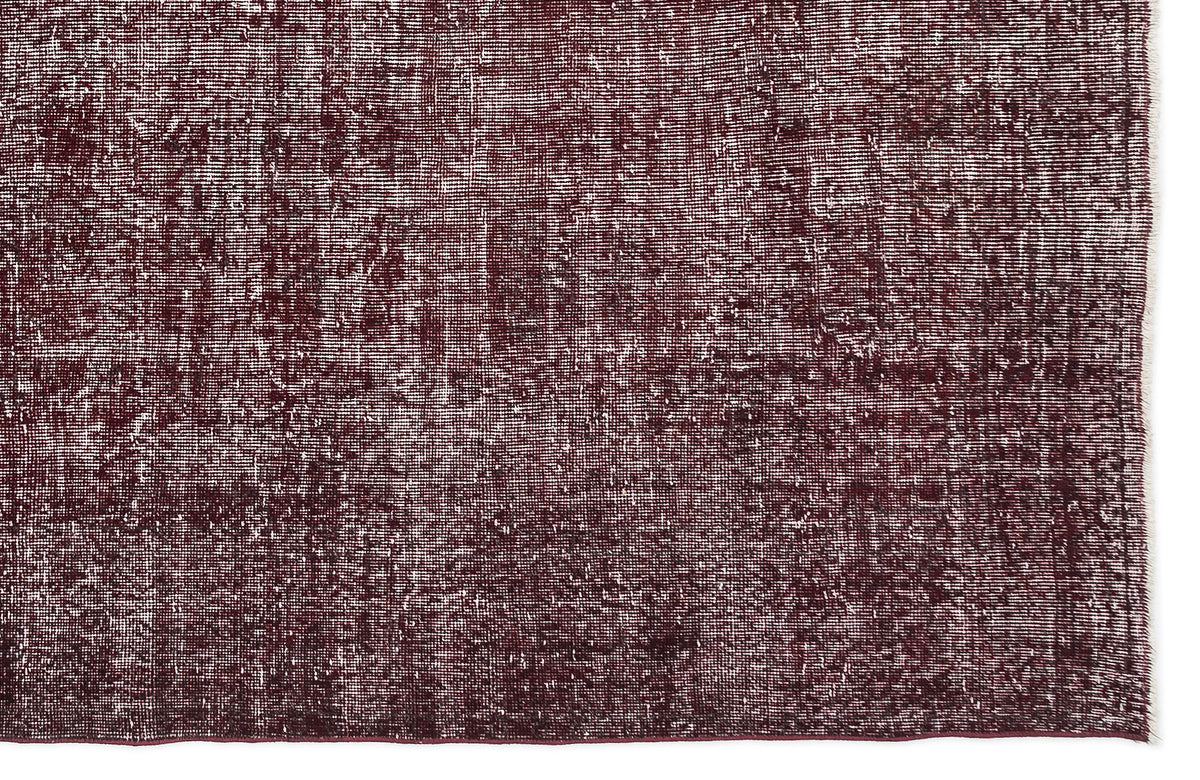 Red Over Dyed Vintage Rug 6&#39;9&#39;&#39; x 10&#39;6&#39;&#39; ft 205 x 321 cm