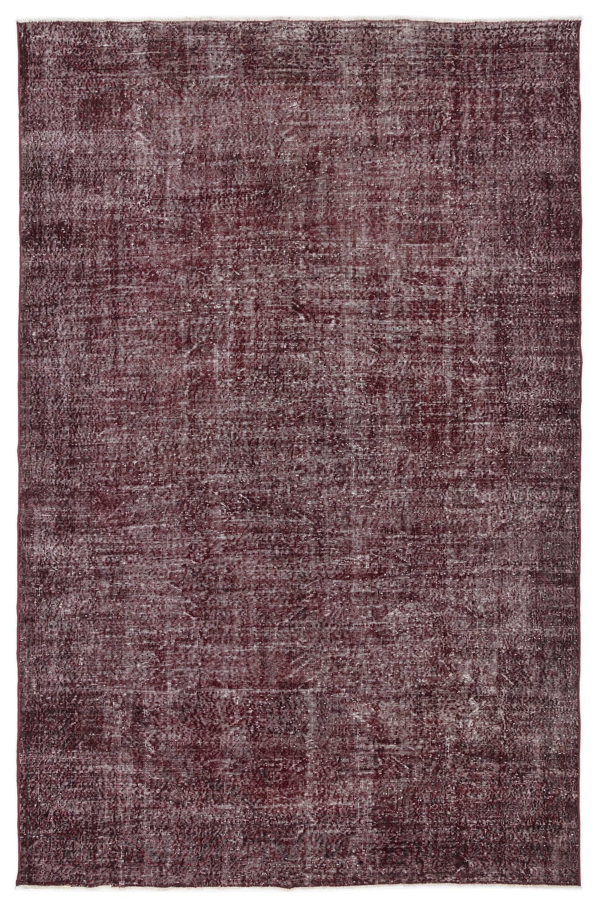 Red Over Dyed Vintage Rug 6&#39;9&#39;&#39; x 10&#39;6&#39;&#39; ft 205 x 321 cm
