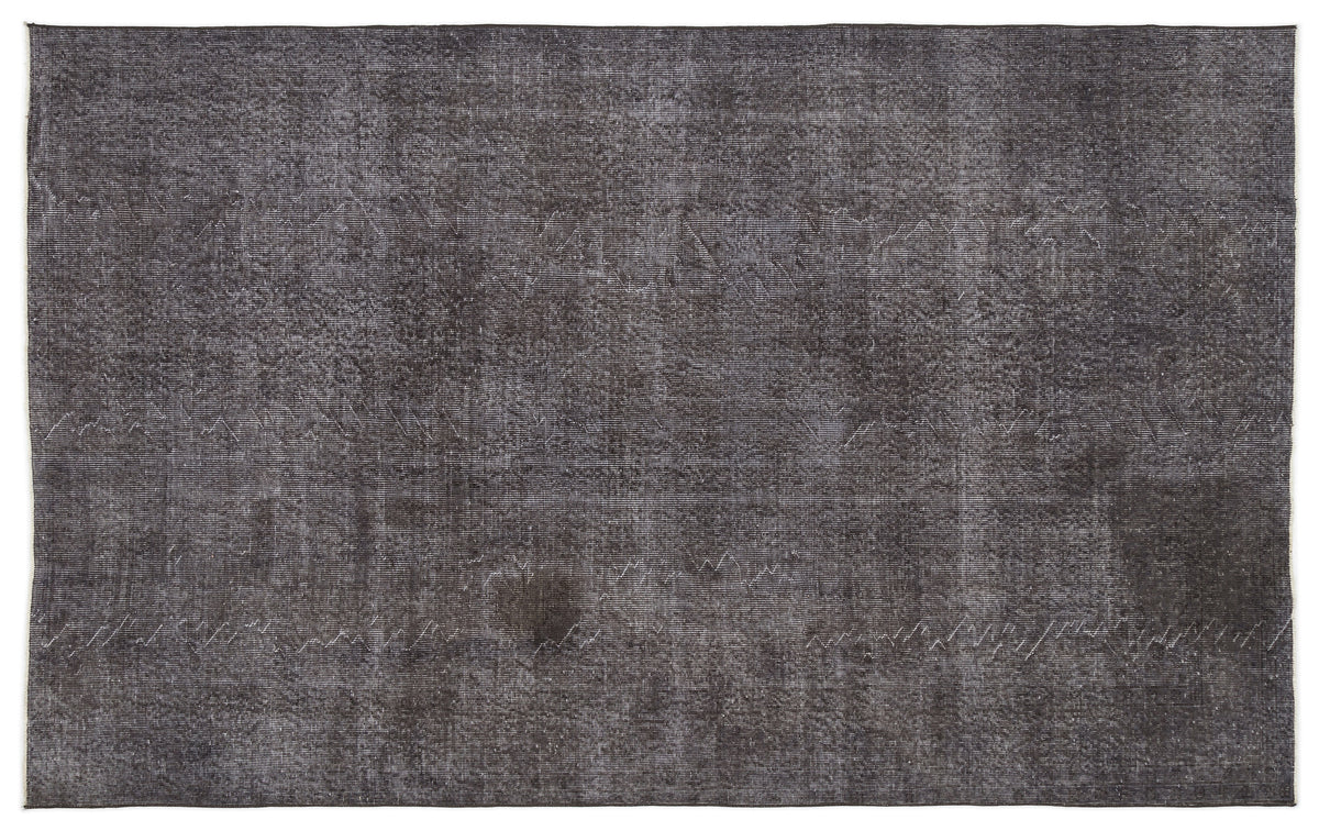 Gray Over Dyed Vintage Rug 6&#39;1&#39;&#39; x 10&#39;2&#39;&#39; ft 185 x 309 cm