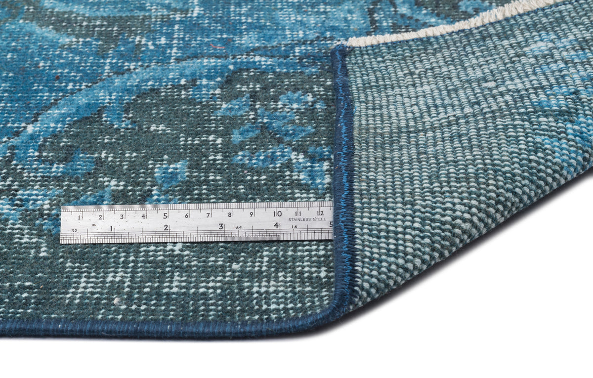Turquoise  Over Dyed Vintage Rug 5&#39;7&#39;&#39; x 9&#39;4&#39;&#39; ft 169 x 285 cm