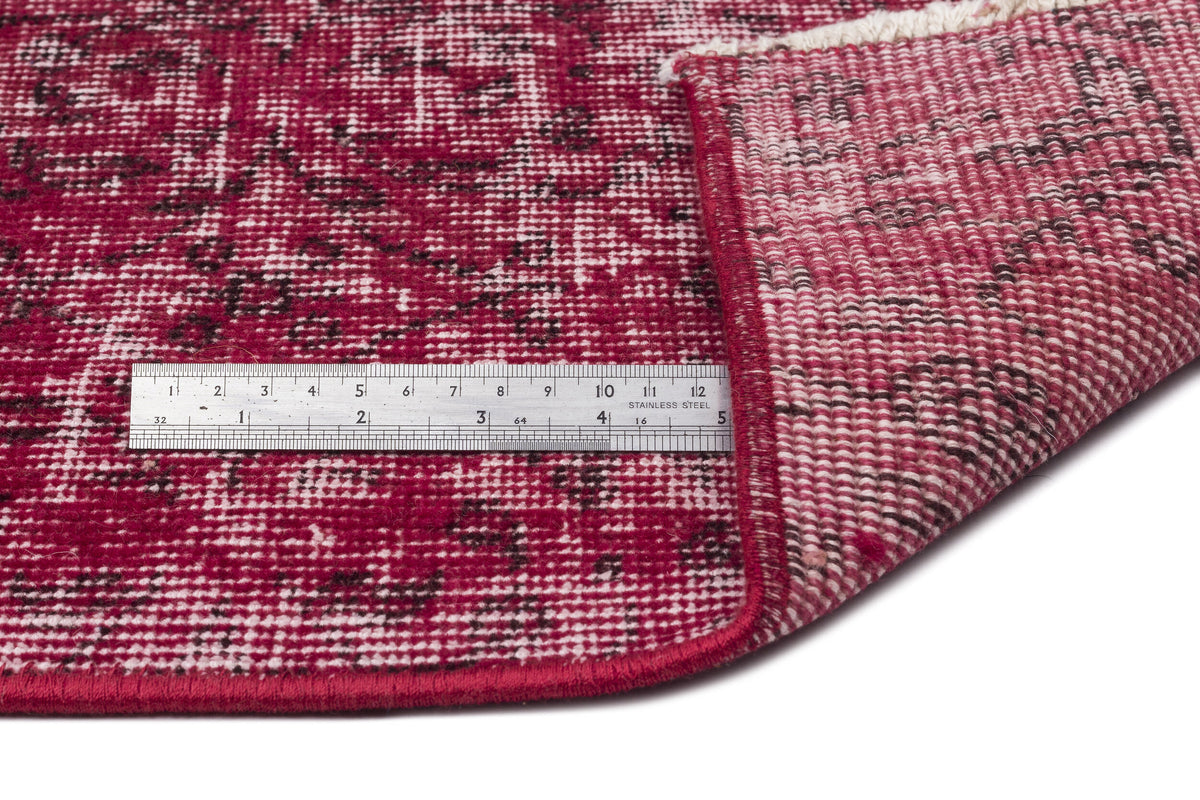 Red Over Dyed Vintage Rug 5&#39;1&#39;&#39; x 8&#39;4&#39;&#39; ft 155 x 254 cm