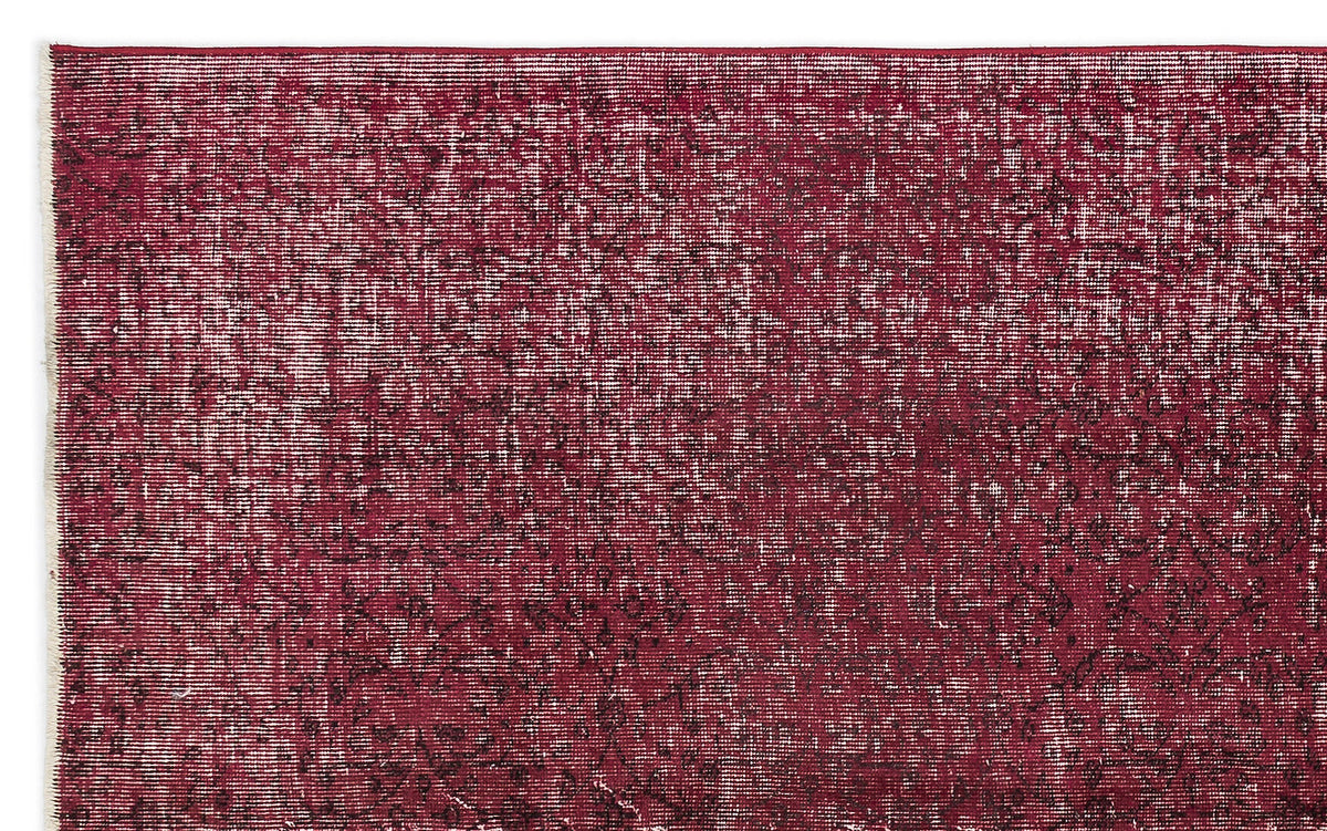 Red Over Dyed Vintage Rug 5&#39;1&#39;&#39; x 8&#39;4&#39;&#39; ft 155 x 254 cm