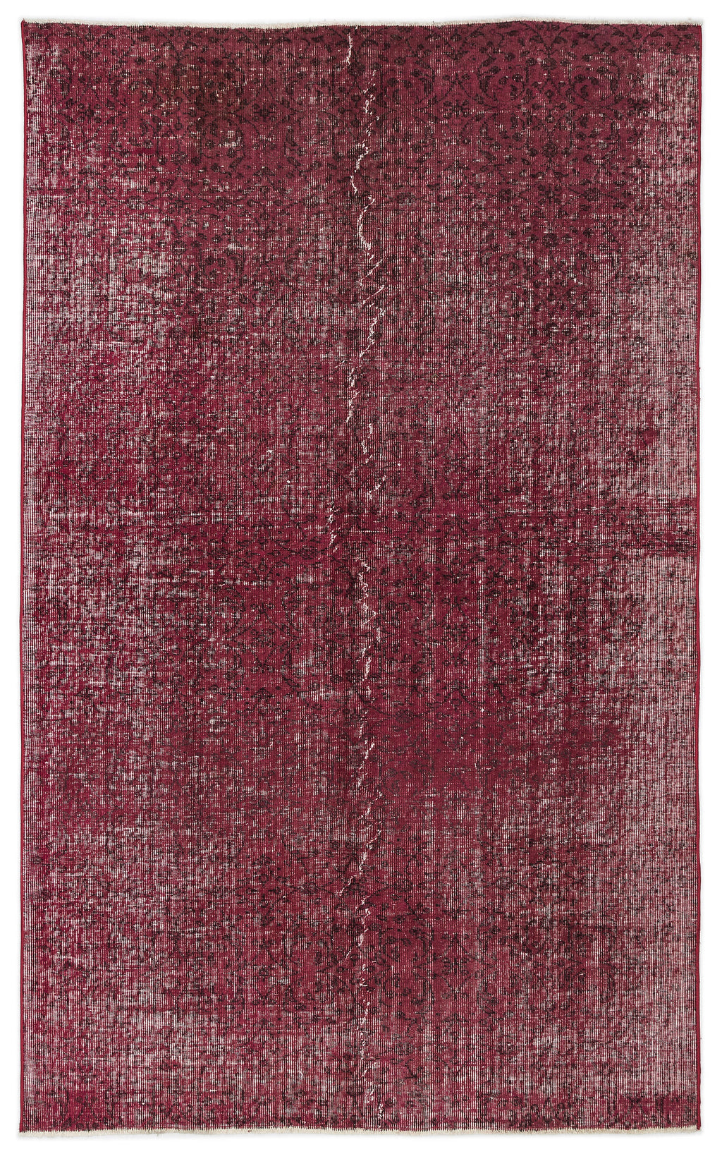 Red Over Dyed Vintage Rug 5'1'' x 8'4'' ft 155 x 254 cm