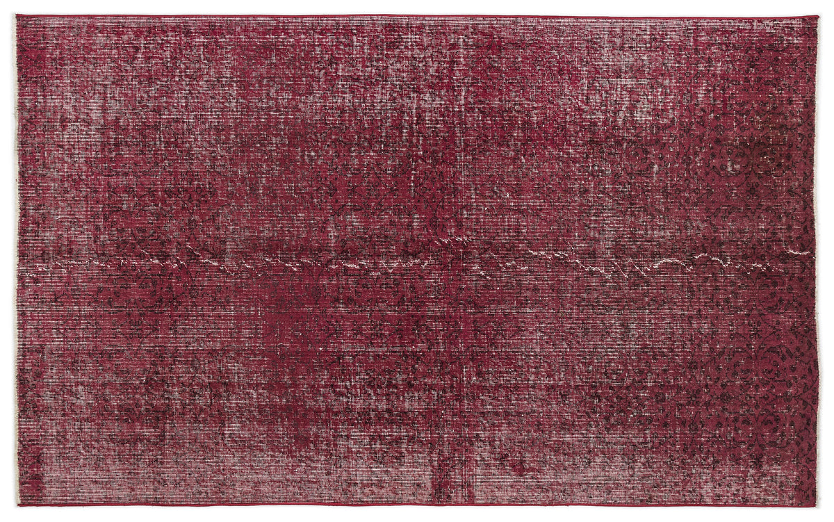 Red Over Dyed Vintage Rug 5&#39;1&#39;&#39; x 8&#39;4&#39;&#39; ft 155 x 254 cm
