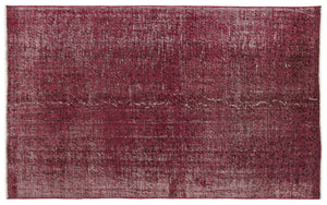 Red Over Dyed Vintage Rug 5'1'' x 8'4'' ft 155 x 254 cm