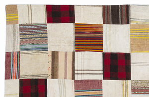 Mixed Over Dyed Kilim Patchwork Unique Rug 5'3'' x 7'7'' ft 160 x 230 cm