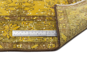 Yellow Over Dyed Vintage Rug 5'0'' x 9'2'' ft 153 x 279 cm