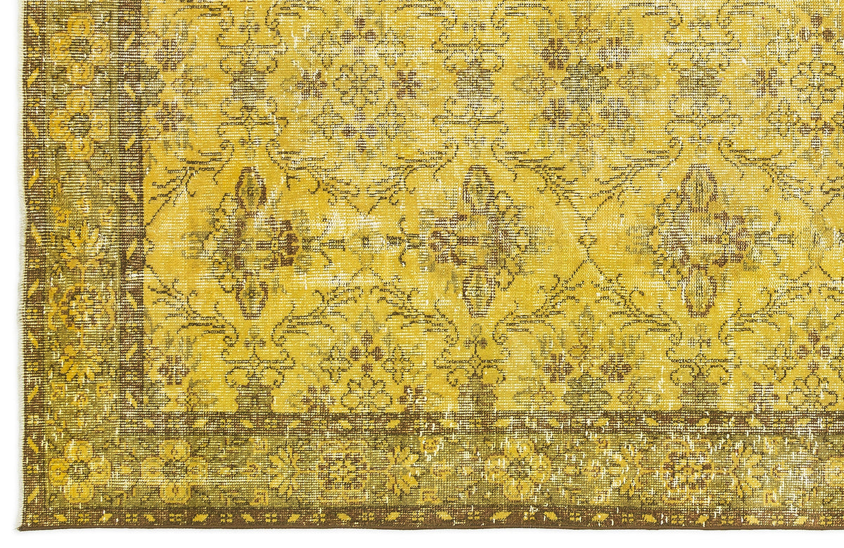 Yellow Over Dyed Vintage Rug 5&#39;0&#39;&#39; x 9&#39;2&#39;&#39; ft 153 x 279 cm