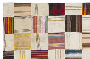 Mixed Over Dyed Kilim Patchwork Unique Rug 5'3'' x 7'7'' ft 160 x 230 cm