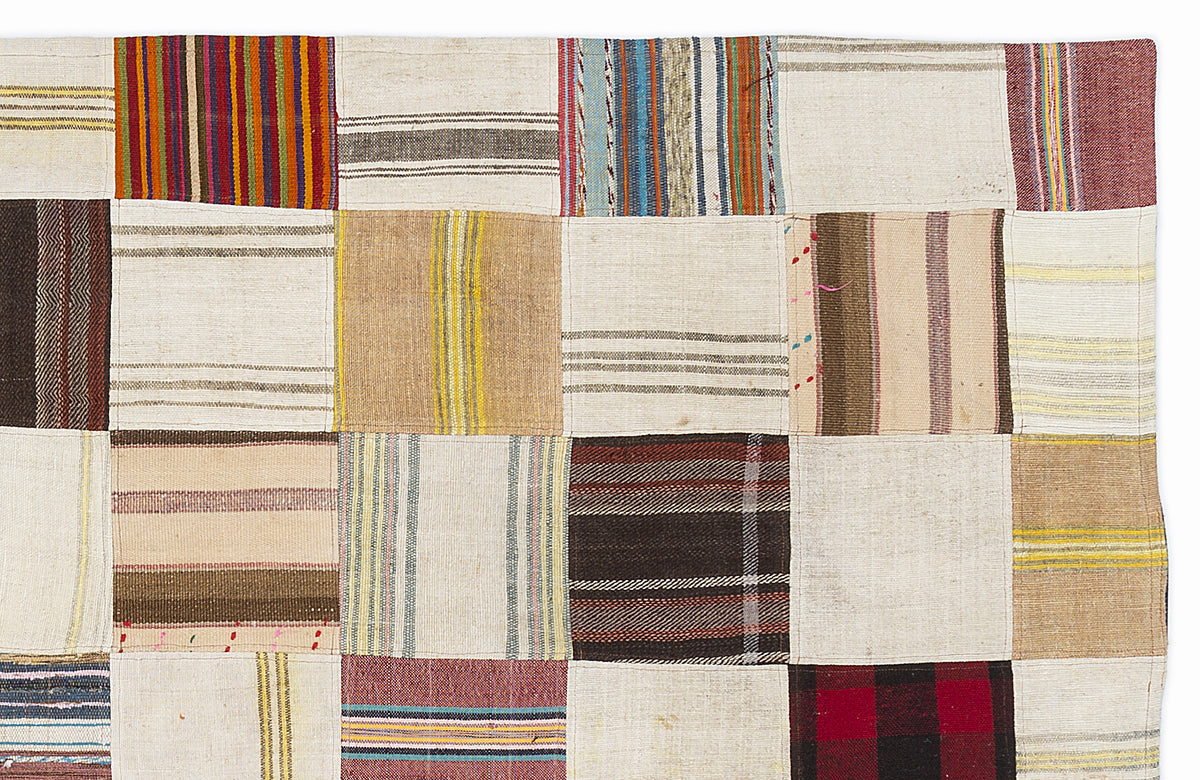 Mixed Over Dyed Kilim Patchwork Unique Rug 5&#39;3&#39;&#39; x 7&#39;7&#39;&#39; ft 160 x 230 cm