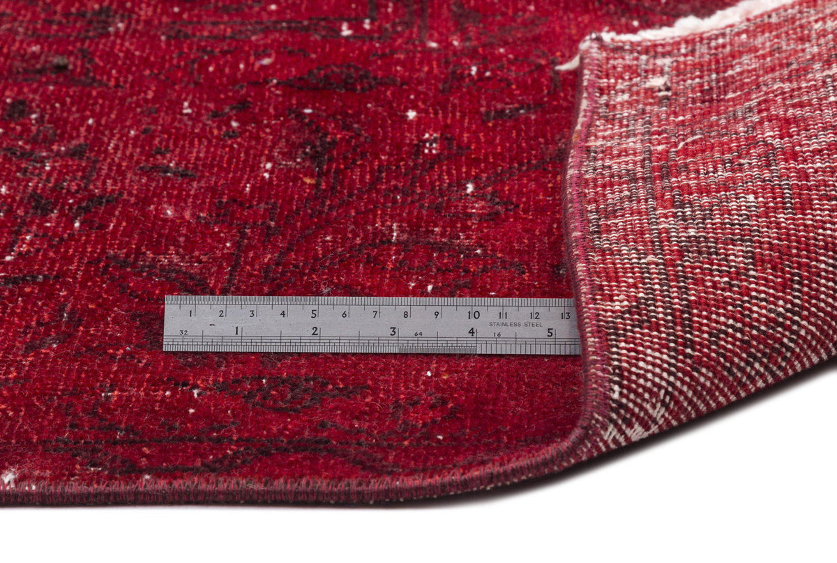 Red Over Dyed Vintage XLarge Rug 9&#39;1&#39;&#39; x 12&#39;4&#39;&#39; ft 277 x 377 cm