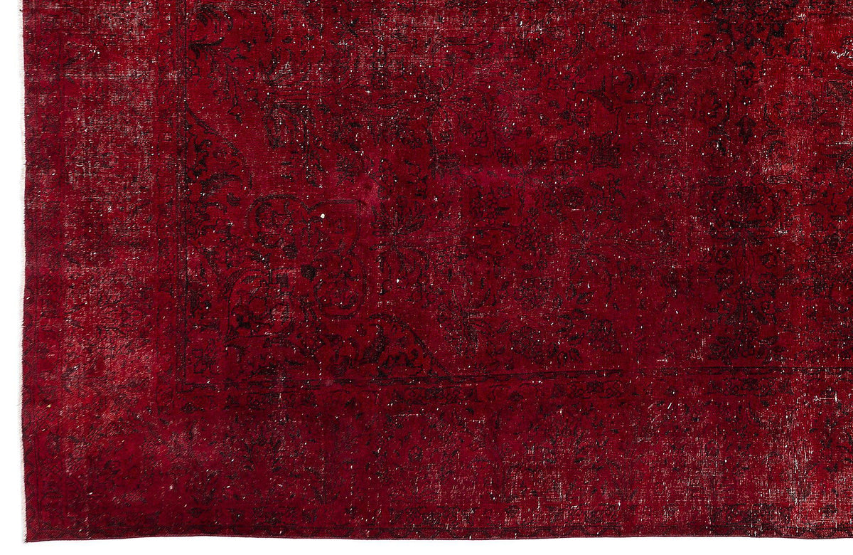 Red Over Dyed Vintage XLarge Rug 9&#39;1&#39;&#39; x 12&#39;4&#39;&#39; ft 277 x 377 cm