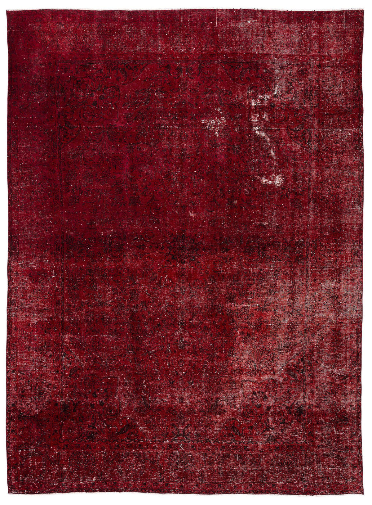 Red Over Dyed Vintage XLarge Rug 9&#39;1&#39;&#39; x 12&#39;4&#39;&#39; ft 277 x 377 cm