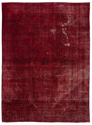 Red Over Dyed Vintage XLarge Rug 9'1'' x 12'4'' ft 277 x 377 cm