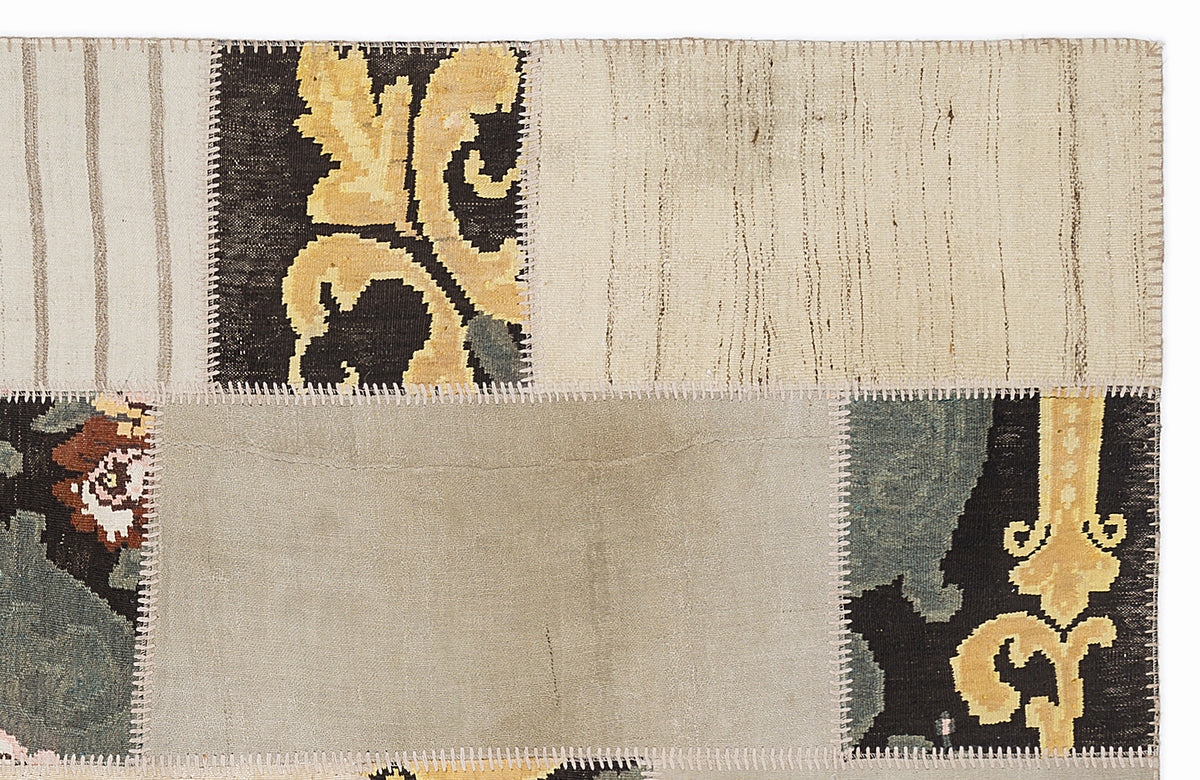 Karabakh Over Dyed Kilim Patchwork Unique Rug 5&#39;3&#39;&#39; x 7&#39;7&#39;&#39; ft 160 x 230 cm