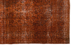 Orange Over Dyed Vintage XLarge Rug 9'5'' x 12'4'' ft 288 x 376 cm