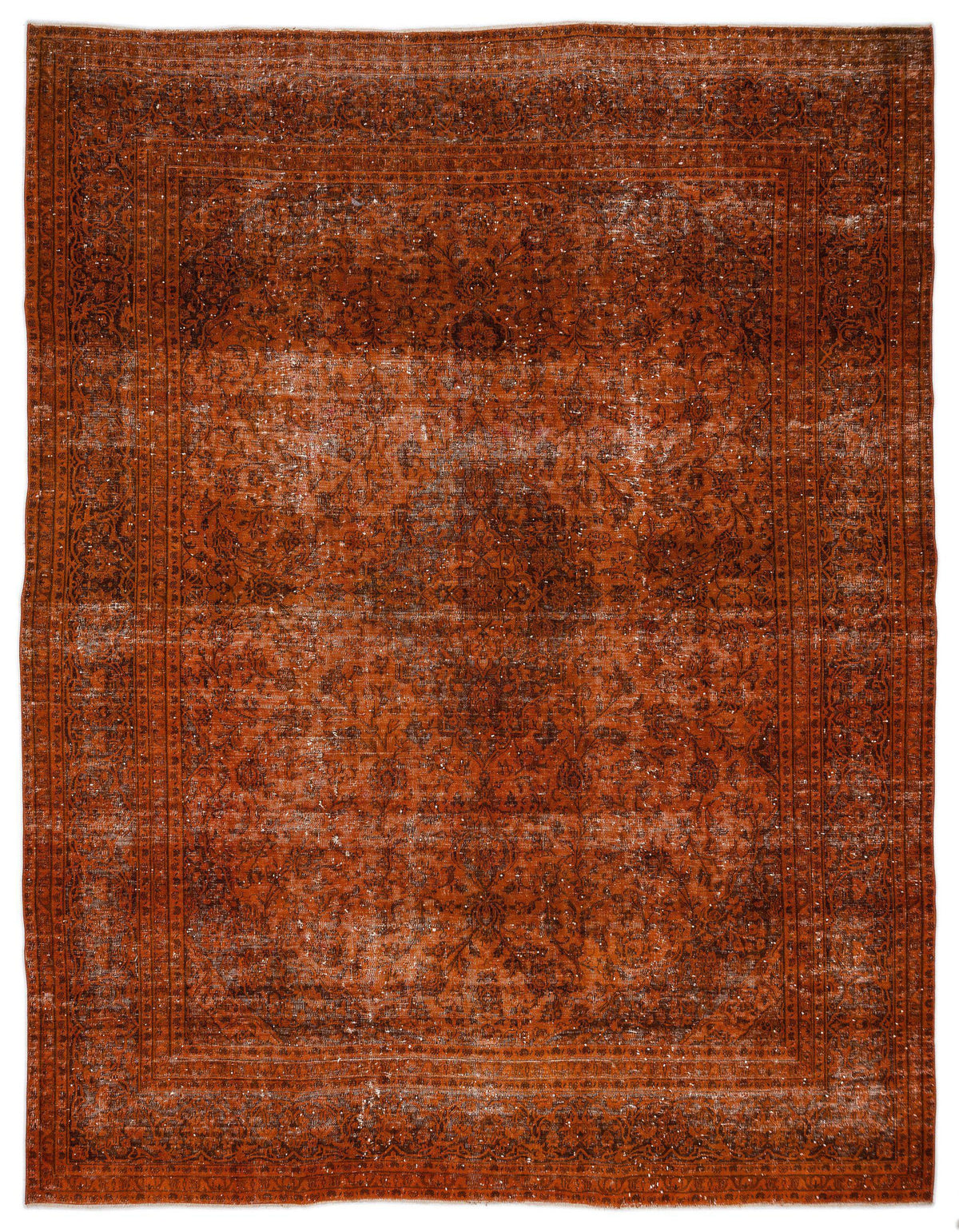 Orange Over Dyed Vintage XLarge Rug 9&#39;5&#39;&#39; x 12&#39;4&#39;&#39; ft 288 x 376 cm