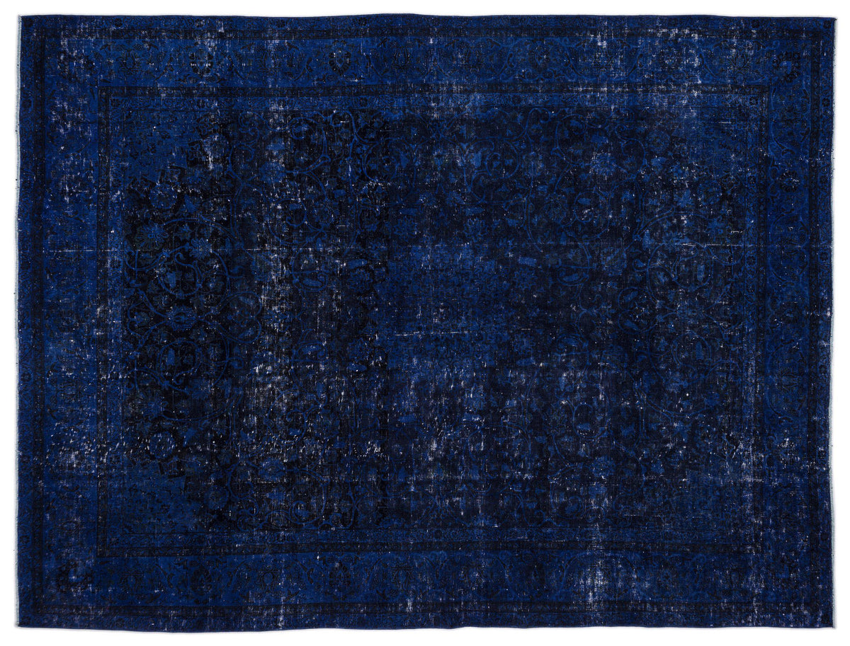 Blue Over Dyed Vintage XLarge Rug 9&#39;10&#39;&#39; x 12&#39;11&#39;&#39; ft 300 x 394 cm