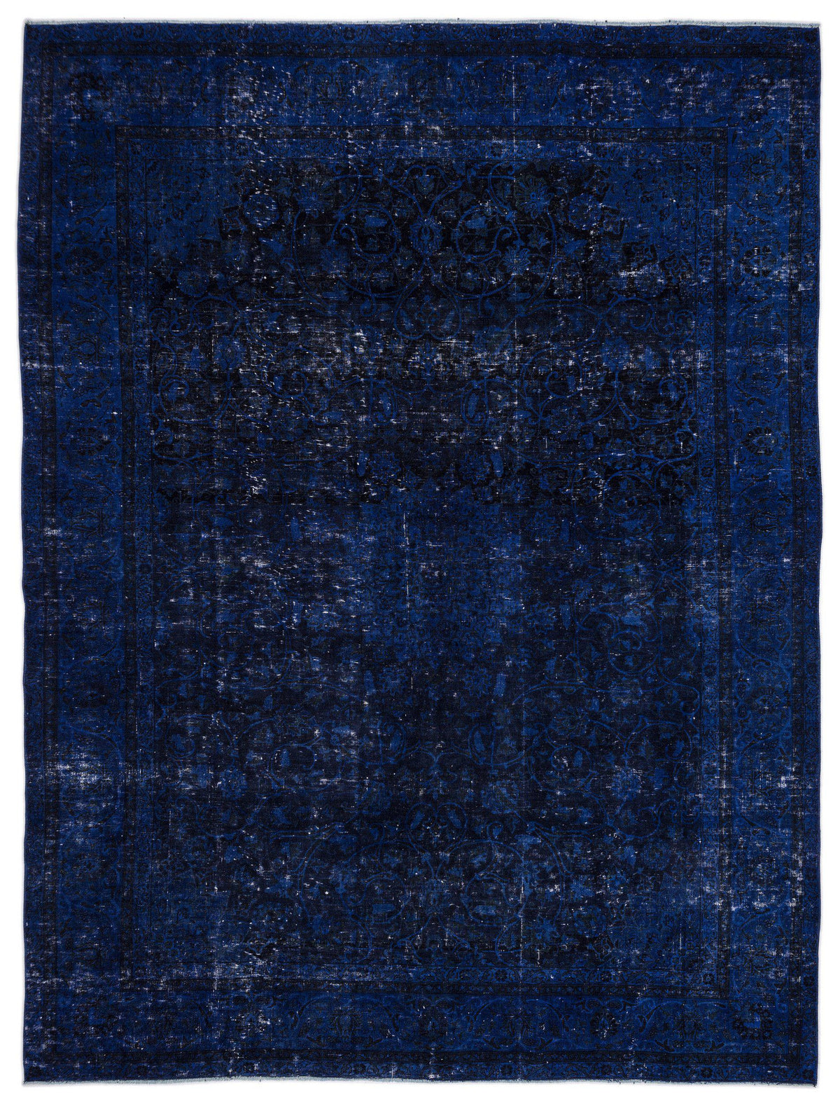 Blue Over Dyed Vintage XLarge Rug 9&#39;10&#39;&#39; x 12&#39;11&#39;&#39; ft 300 x 394 cm